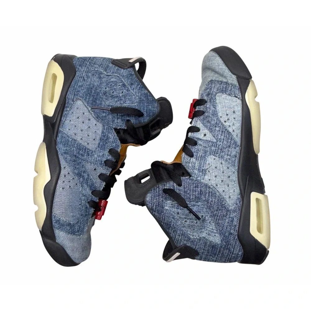 Nike Air Jordan 6 Retro Washed Denim GS Youth Size 7Y - CV5489-401 Blue Black